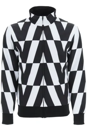 Valentino Monogram Print Zip-Up Sweater