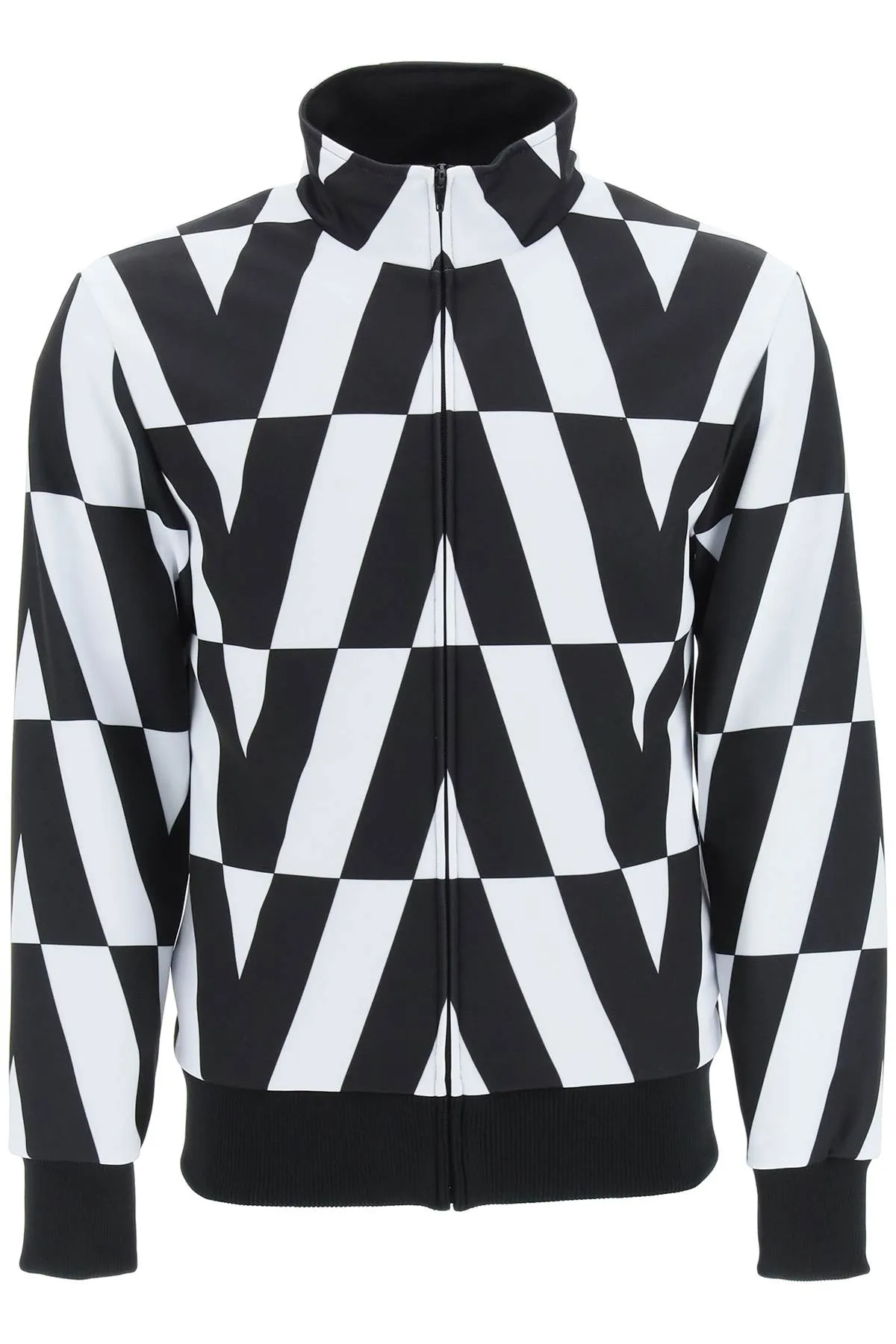 Valentino Monogram Print Zip-Up Sweater