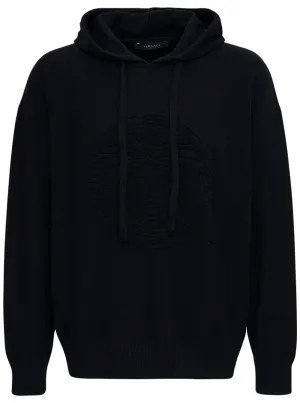 Versace Drawstring Hooded Knit Sweater