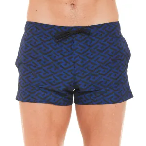Versace Greca Logo Printed Drawstring Swim Shorts
