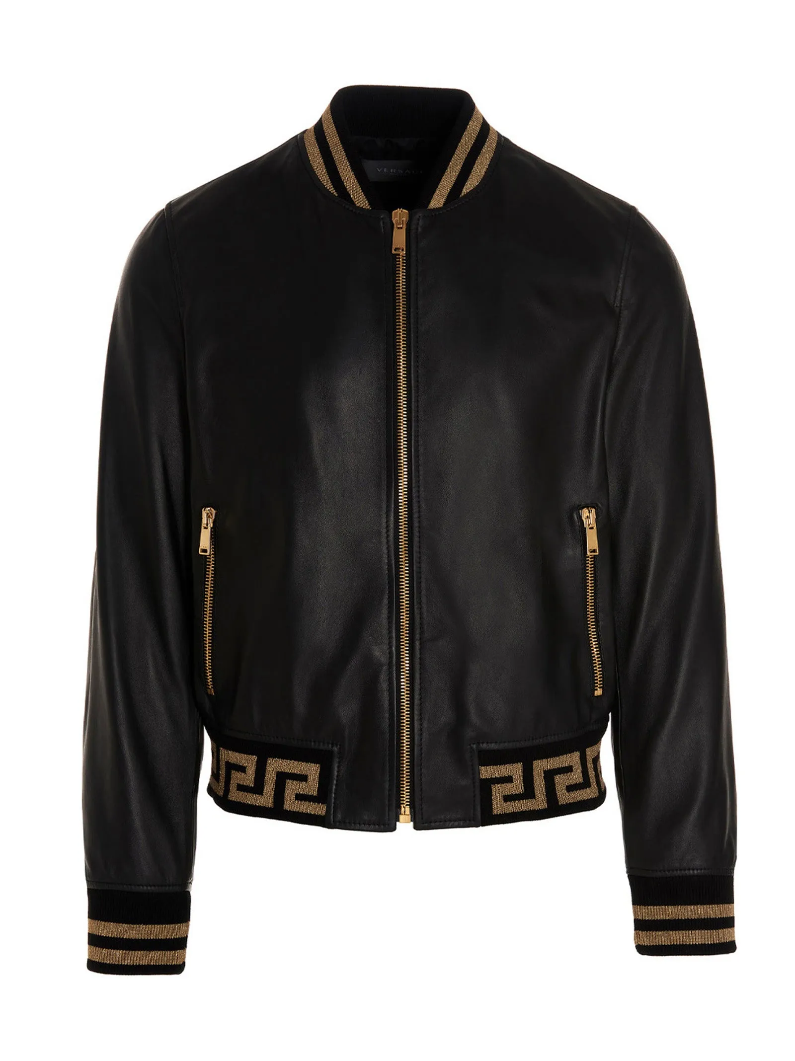Versace Greca-Pattern Zipped Bomber Jacket
