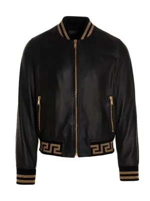 Versace Greca-Pattern Zipped Bomber Jacket