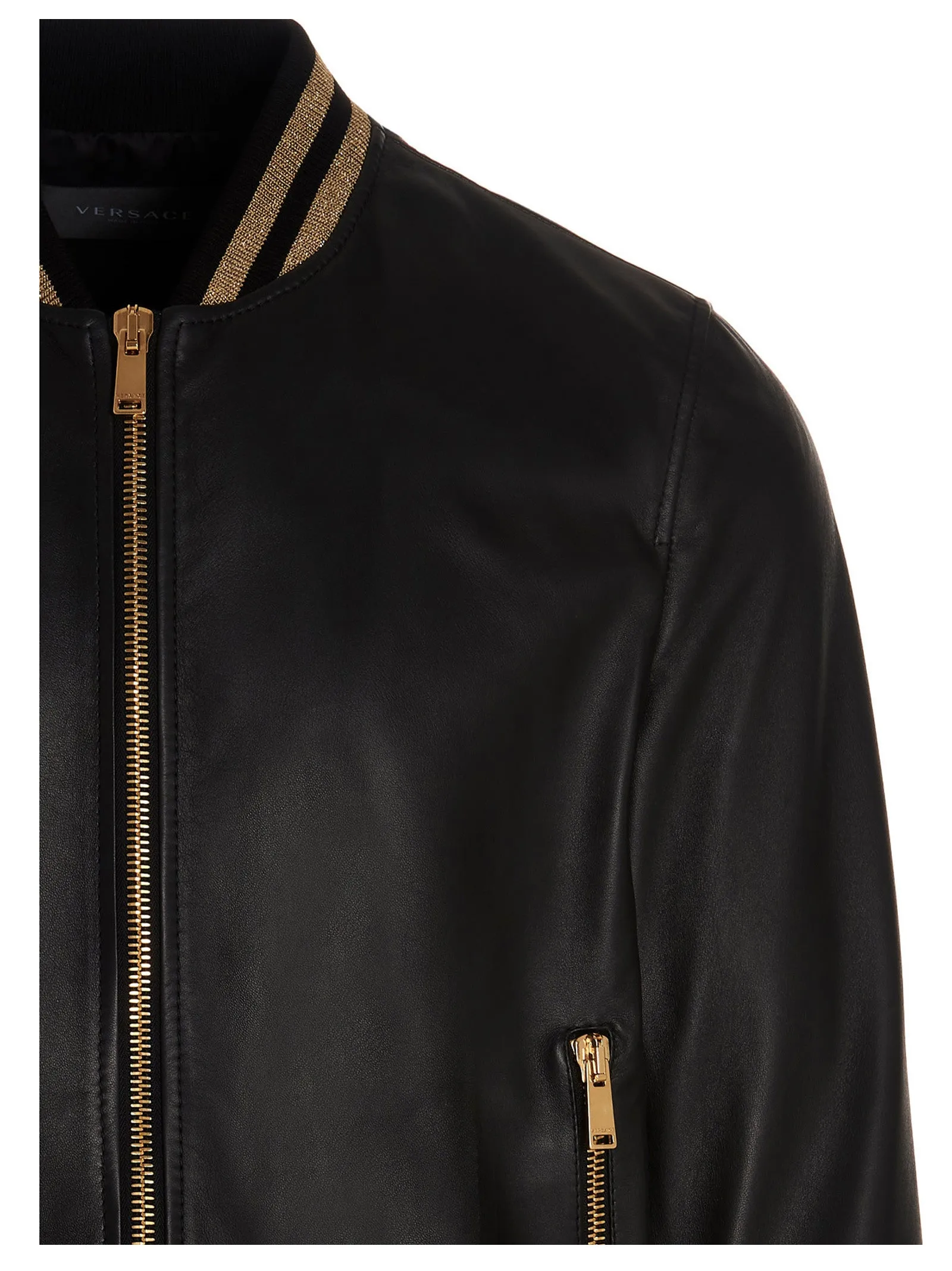 Versace Greca-Pattern Zipped Bomber Jacket