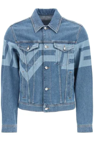 Versace Greca Print Buttoned Denim Jacket