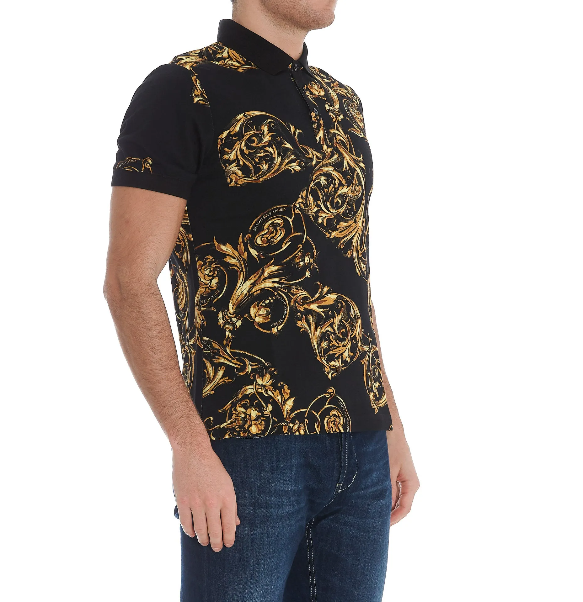 Versace Jeans Couture Baroque Print Polo Shirt