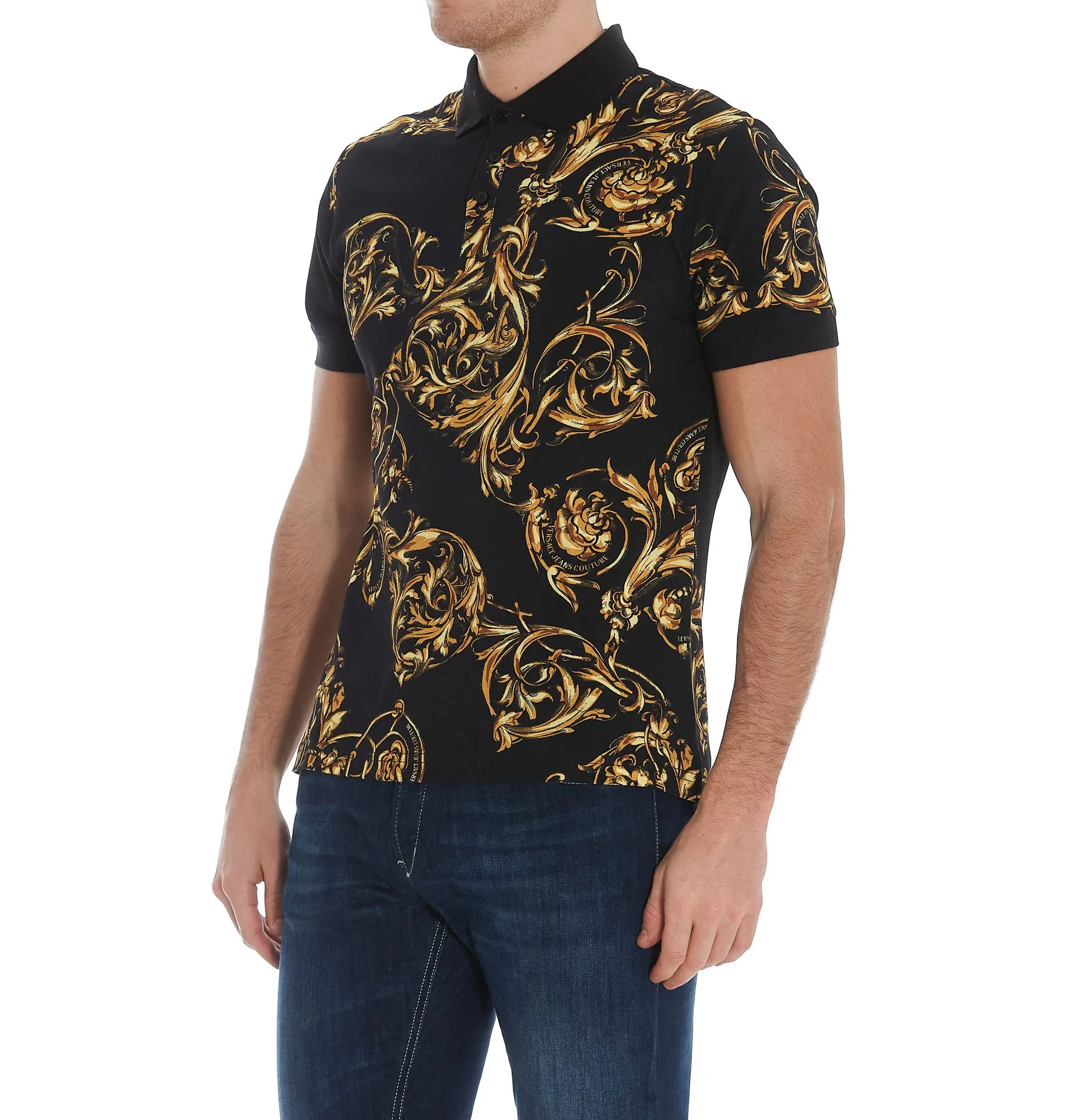 Versace Jeans Couture Baroque Print Polo Shirt