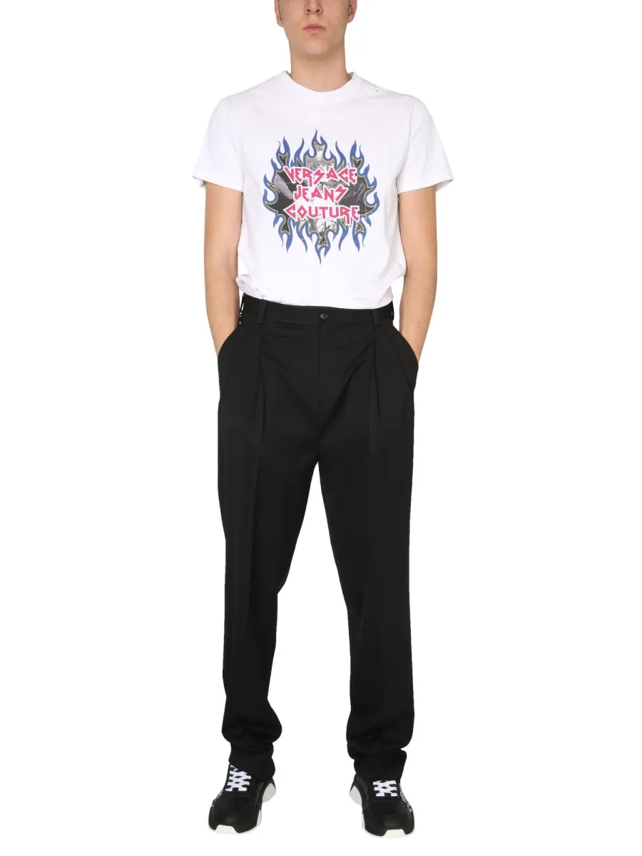 Versace Jeans Couture Logo Printed Crewneck T-Shirt