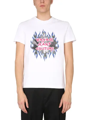 Versace Jeans Couture Logo Printed Crewneck T-Shirt