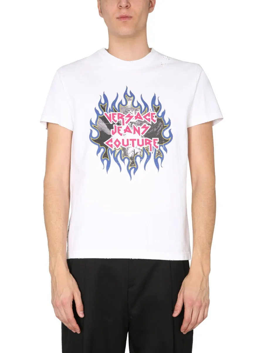 Versace Jeans Couture Logo Printed Crewneck T-Shirt