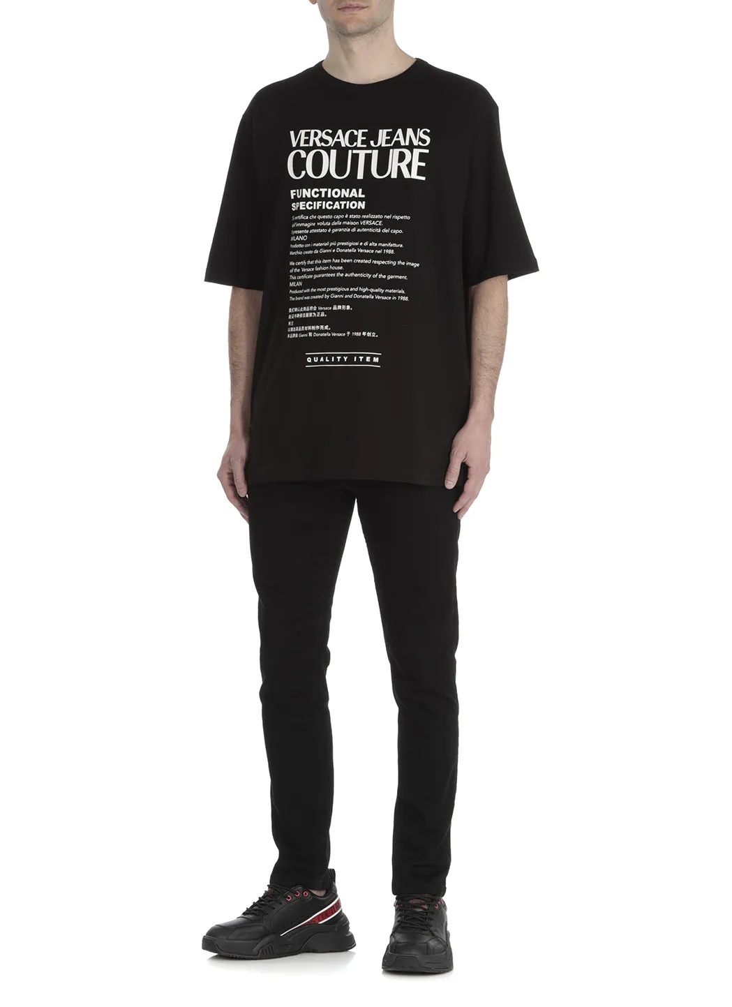 Versace Jeans Couture Slogan Printed Crewneck T-Shirt