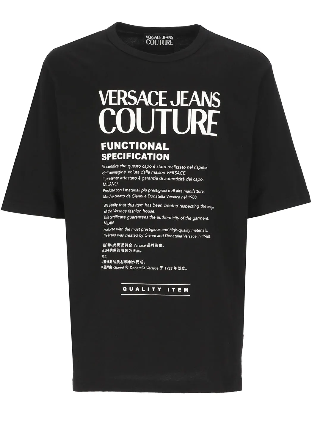 Versace Jeans Couture Slogan Printed Crewneck T-Shirt