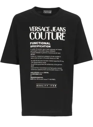Versace Jeans Couture Slogan Printed Crewneck T-Shirt