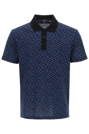 Versace La Greca Short-Sleeved Polo Shirt