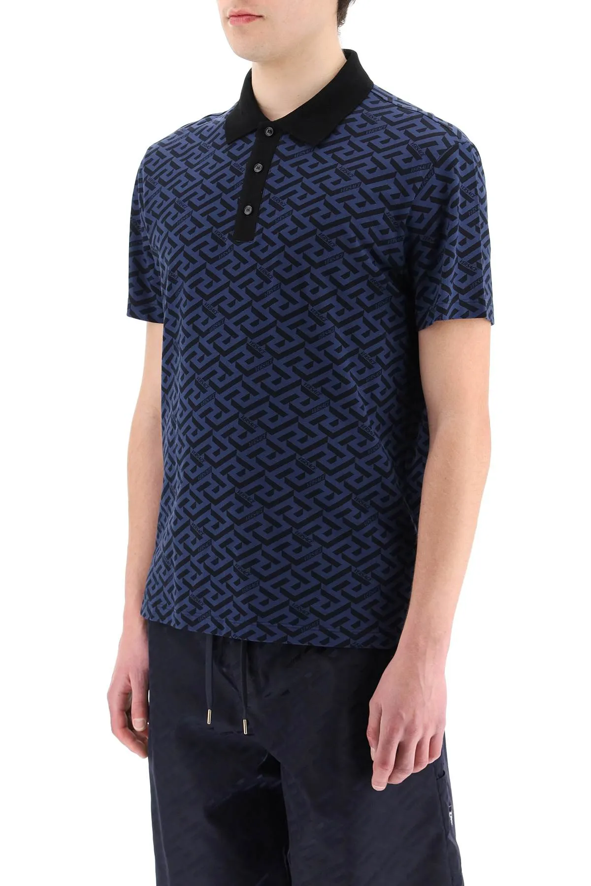 Versace La Greca Short-Sleeved Polo Shirt