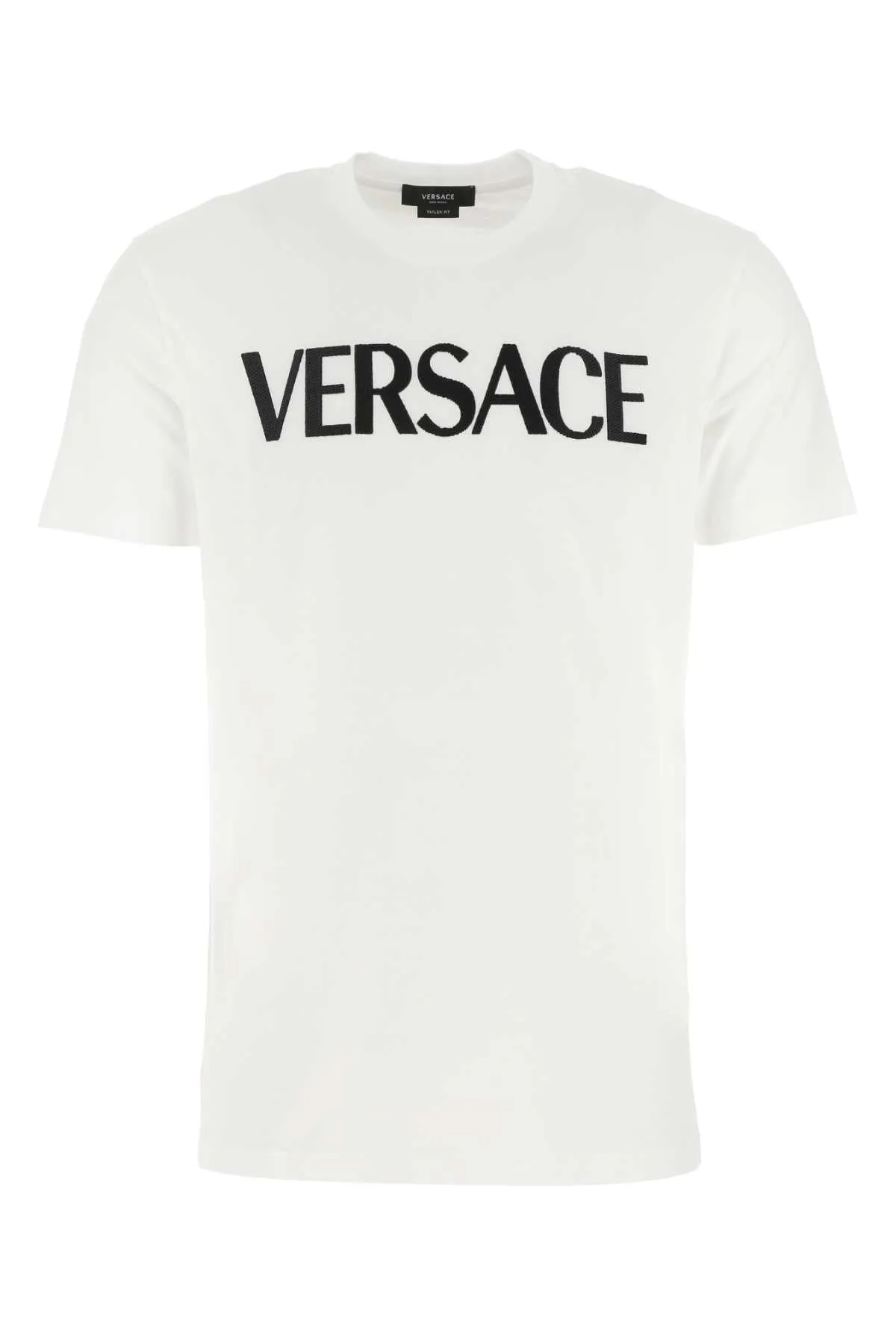 Versace Logo Embroidered Crewneck T-Shirt