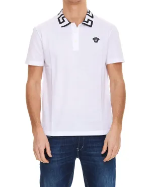 Versace Medusa Logo Embroidered Polo Shirt