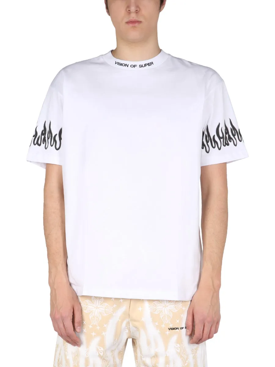 Vision Of Super Spray Flame Print T-Shirt