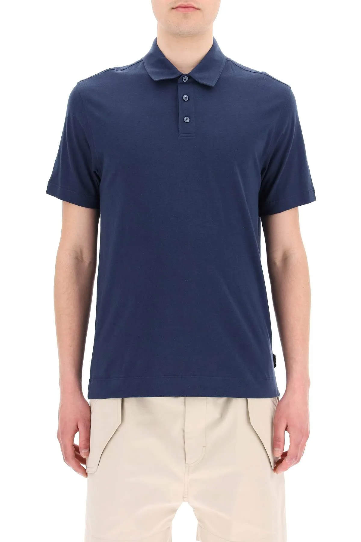 Z Zegna Button Detailed Short-Sleeved Polo Shirt