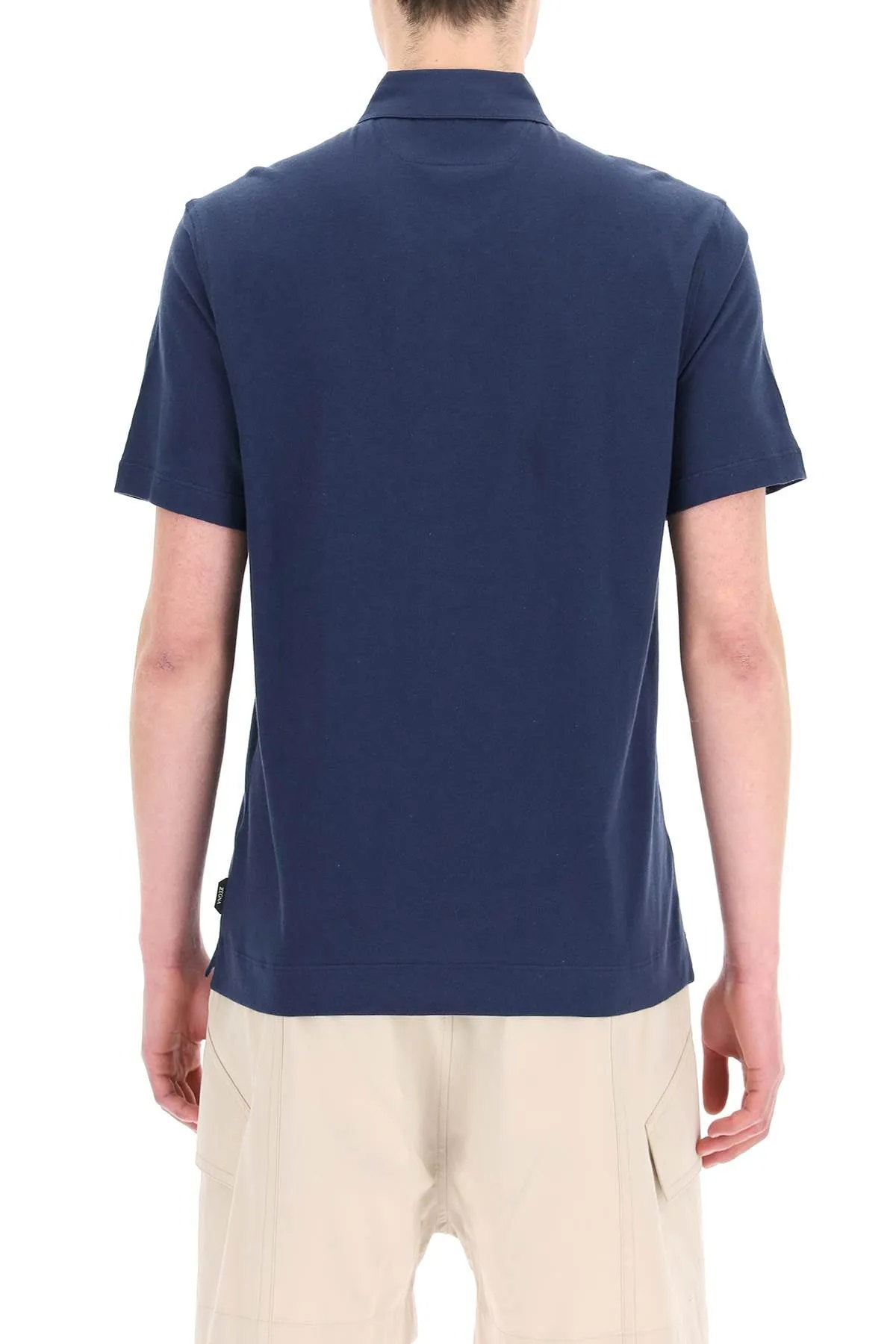 Z Zegna Button Detailed Short-Sleeved Polo Shirt