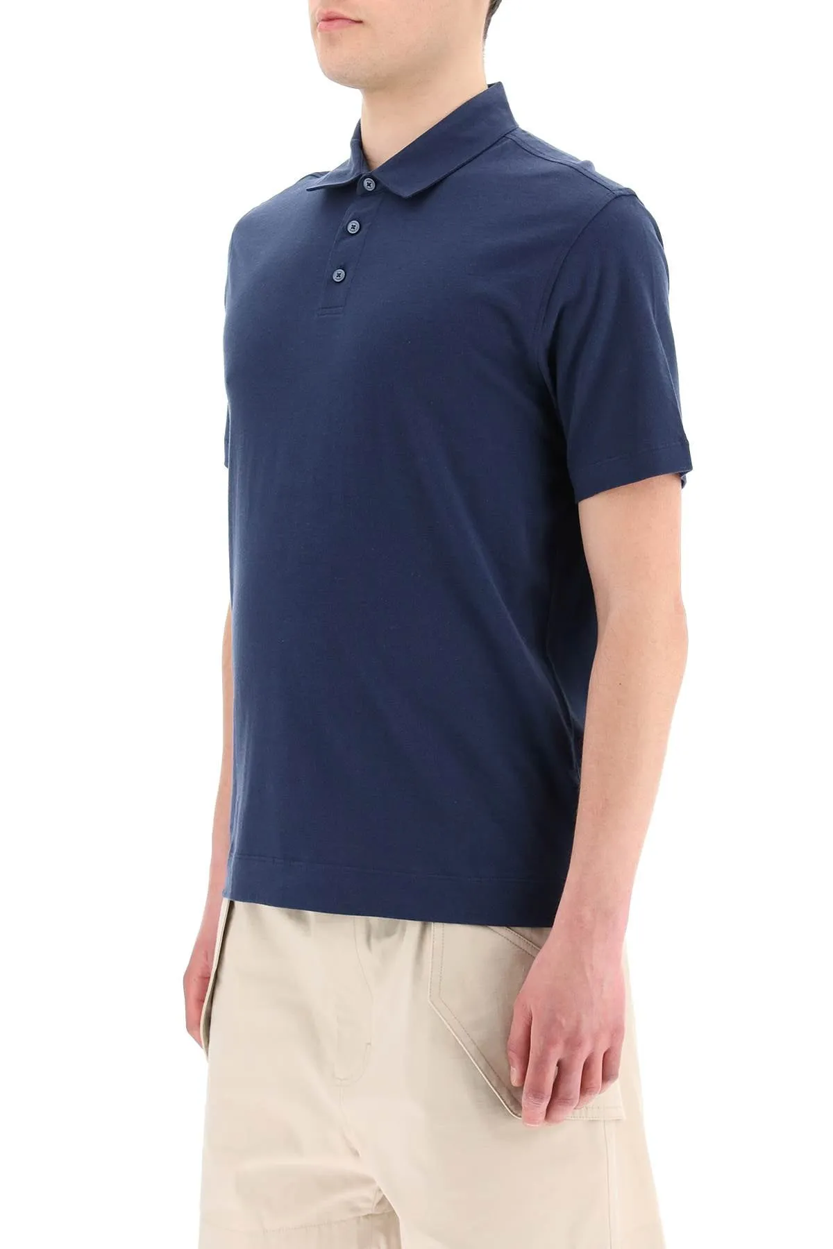Z Zegna Button Detailed Short-Sleeved Polo Shirt
