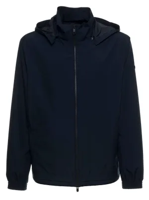 Z Zegna Logo Patch Zip-Up Hooded Jacket