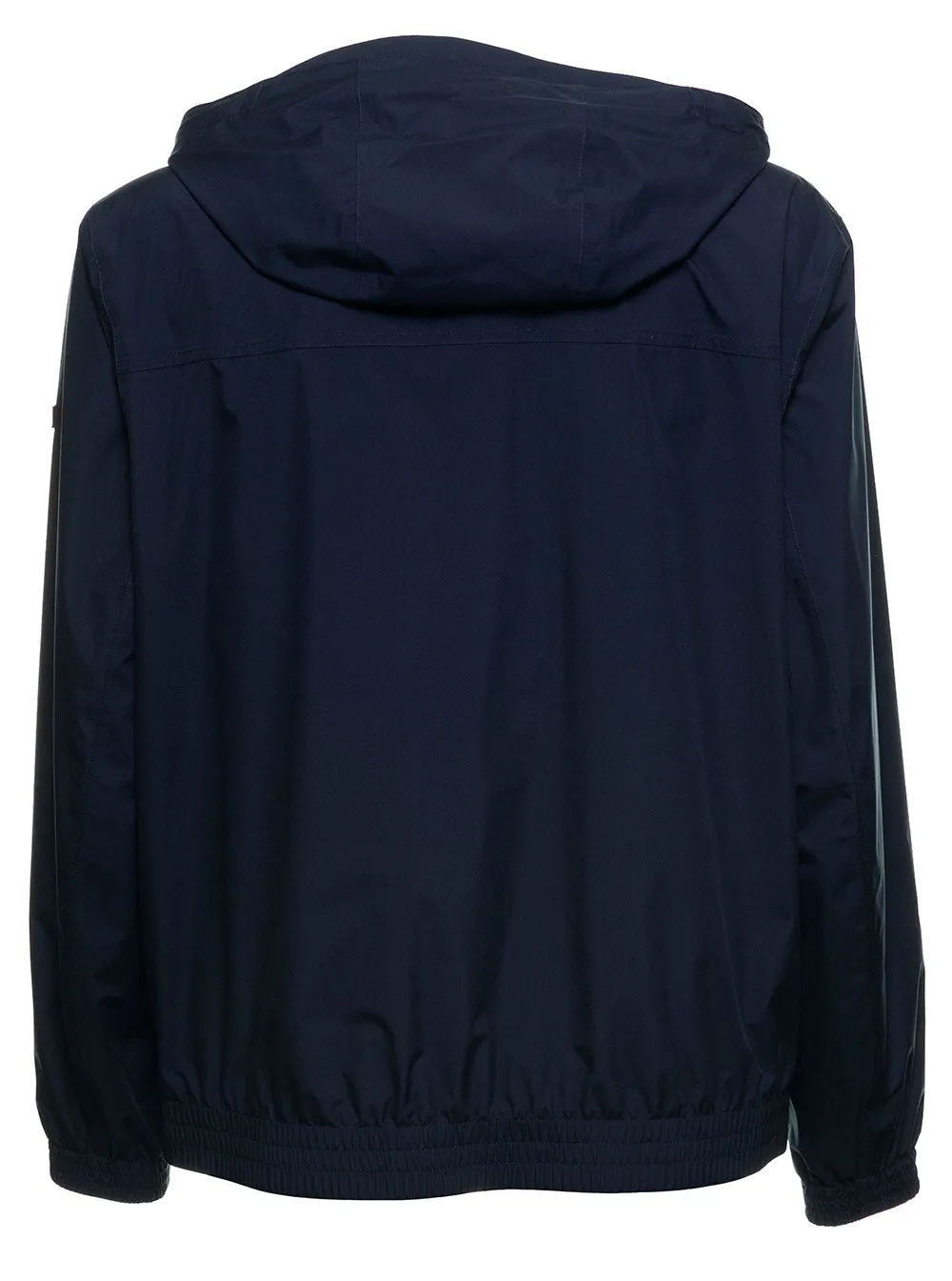 Z Zegna Logo Patch Zip-Up Hooded Jacket