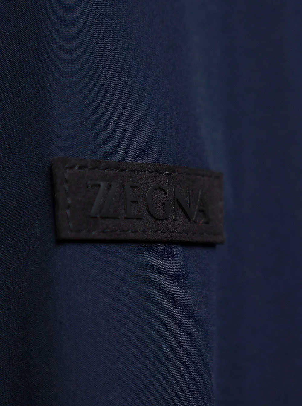 Z Zegna Logo Patch Zip-Up Hooded Jacket